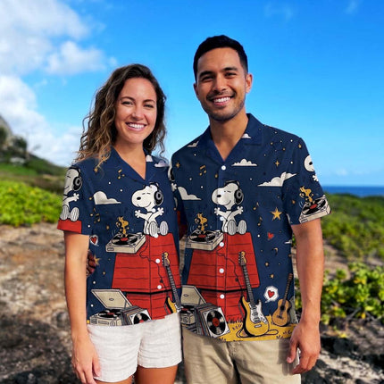 Music Night Sky Vintage Guitar Summer Hawaiian Shirt