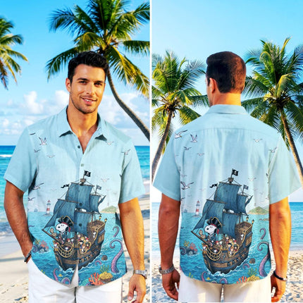 Pirate Ship Ocean Adventure Beach Hawaiian Shirt