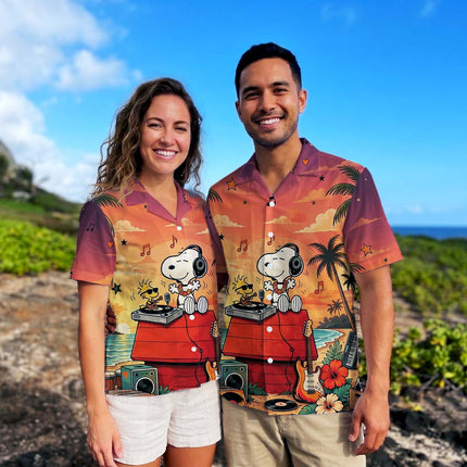 Tropical Sunset Music Beach Summer Hawaiian Shirt