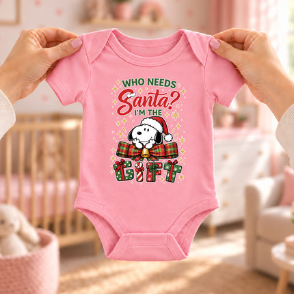 I'm the Gift Funny Christmas Plaid Bow Baby Bodysuit