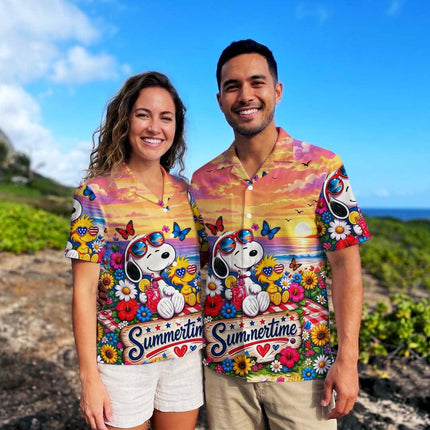 Beach Summer Sunset Tropical Floral Vacation Hawaiian Shirt