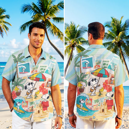 Beach Summer Hawaii Postcard Surf Vacation Hawaiian Shirt