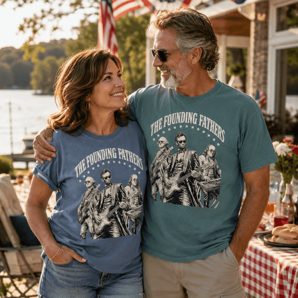Comfort Colors 250th Anniversary USA The Founding Fathers Rock Band T-Shirt