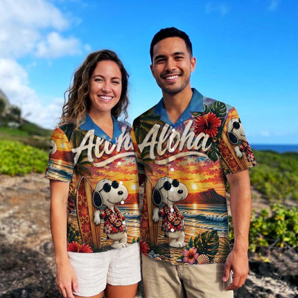 Aloha Tropical Beach Sunset Surf Vacation Hawaiian Shirt
