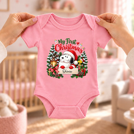 Personalized My First Christmas Baby Name Keepsake Baby Bodysuit