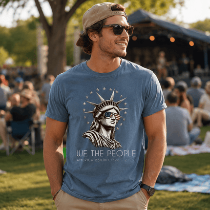 Comfort Colors We The People America 250th USA Flag Sunglasses Statue T-Shirt