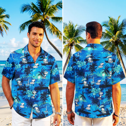 Blue Tropical Island Relaxing Beach Summer Hawaiian Shirt