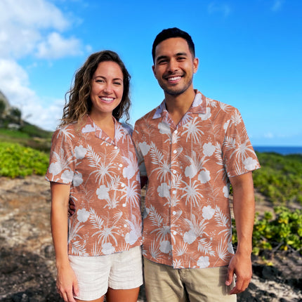 Beach Summer Coral Tropical Palm Floral Hawaiian Shirt