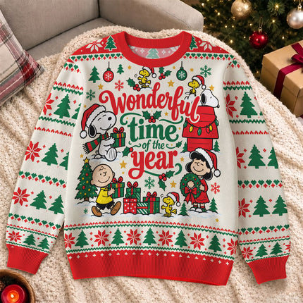 Funny Christmas Cartoon Ugly Sweatshirt Wonderful Time of the Year