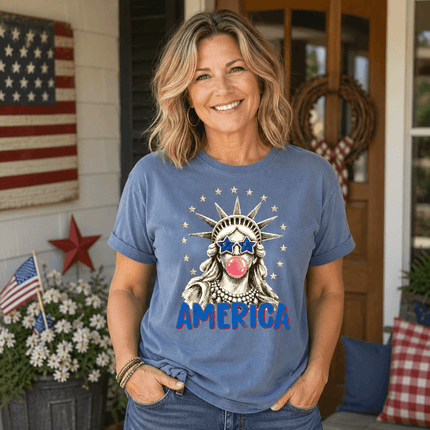 Comfort Colors America 250th Anniversary USA Bubblegum Statue T-Shirt