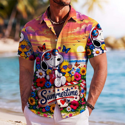 Beach Summer Sunset Tropical Floral Vacation Hawaiian Shirt