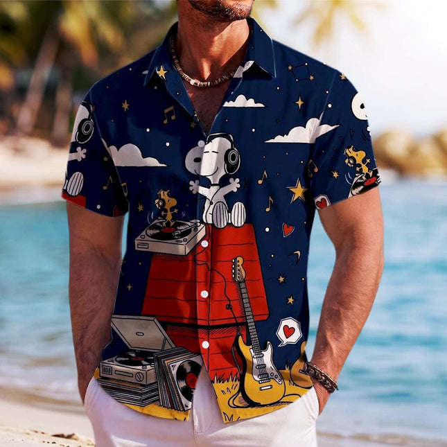 Music Night Sky Vintage Guitar Summer Hawaiian Shirt