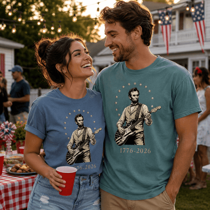 Comfort Colors 1776 2026 250th Anniversary USA Star Arch Lincoln Guitar T-Shirt
