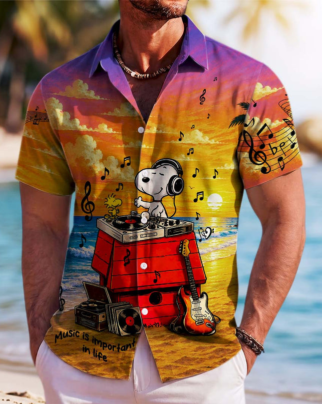 Sunset Beach Music Summer Hawaiian Shirt
