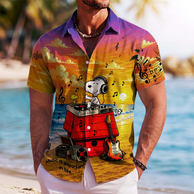 Sunset Beach Music Summer Hawaiian Shirt