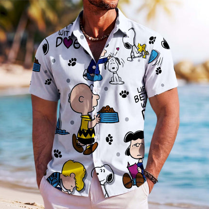 Dog Lover Friendship Paw Print Summer Hawaiian Shirt HW_SNPY37-SL02-DS04