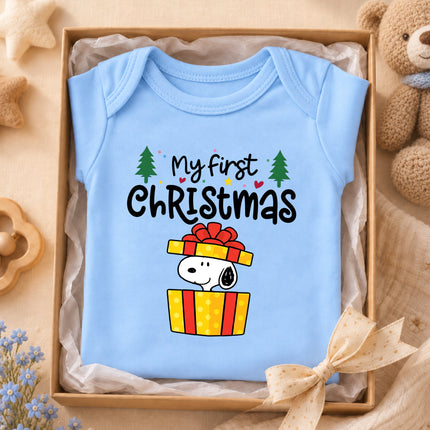 My First Christmas Gift Box Surprise Baby Bodysuit