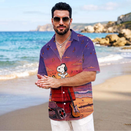 Tropical Sunset Music Beach Summer Hawaiian Shirt