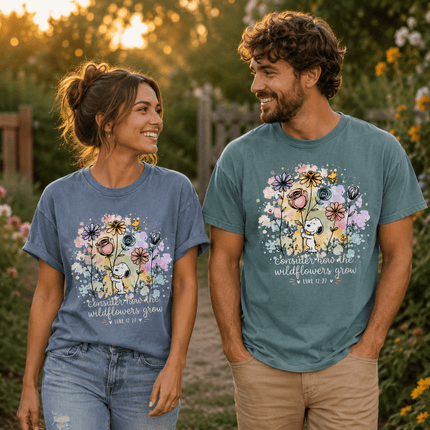 Comfort Colors Consider How the Wildflowers Grow Bible Verse T-Shirt