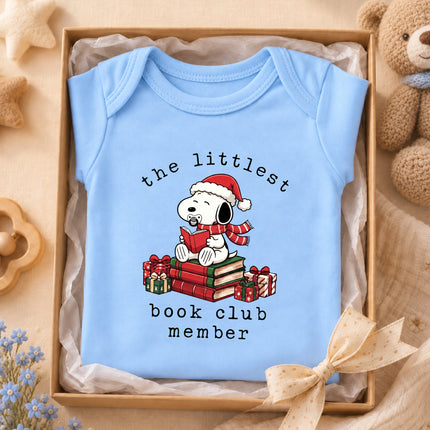 The Littlest Book Club Member Christmas Reader Baby Bodysuit