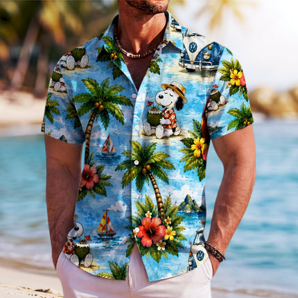 Tropical Road Trip Beach Van Surf Summer Hawaiian Shirt