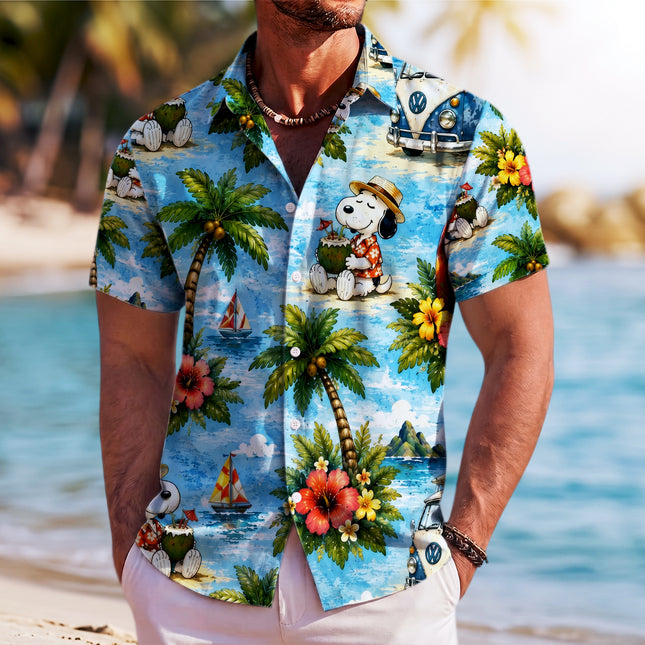 Tropical Road Trip Beach Van Surf Summer Hawaiian Shirt