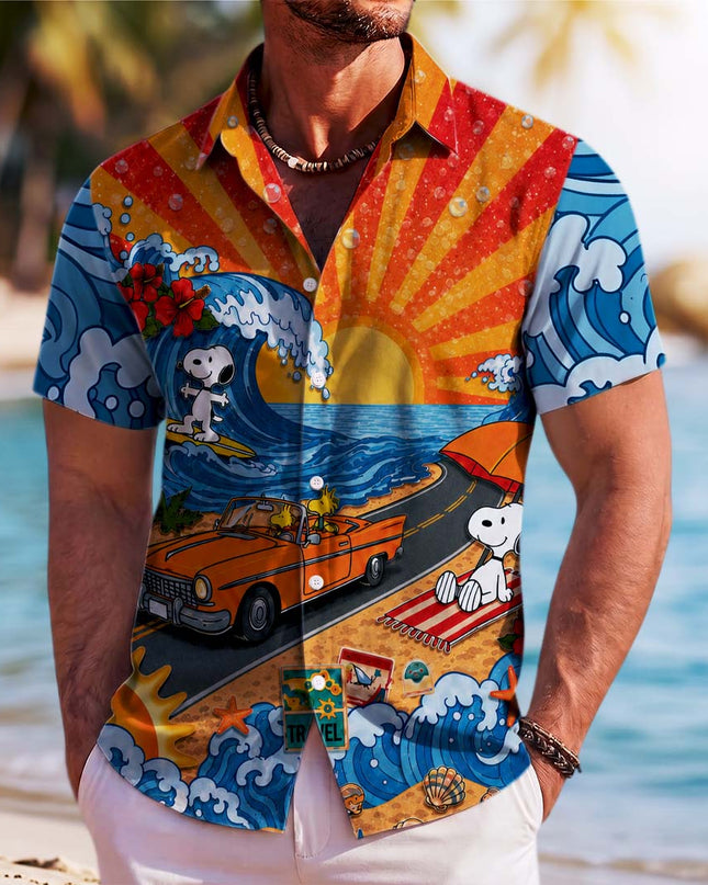 Sunset Beach Surf Road Trip Summer Hawaiian Shirt