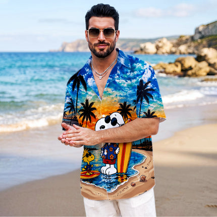 Sunset Tropical Surf Beach Summer Hawaiian Shirt