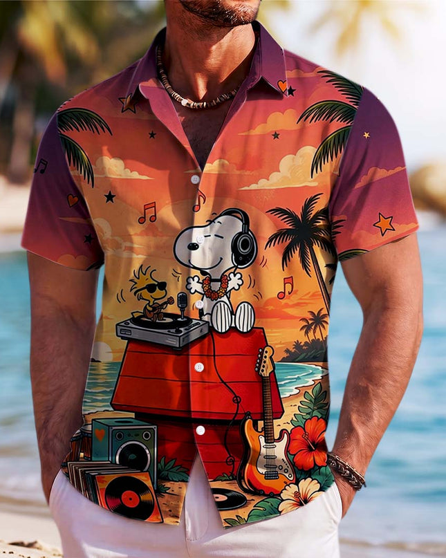 Tropical Sunset Music Beach Summer Hawaiian Shirt