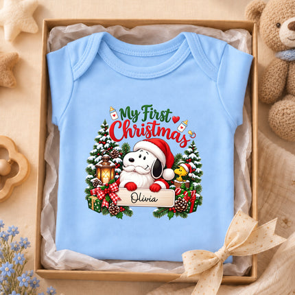 Personalized My First Christmas Baby Name Keepsake Baby Bodysuit