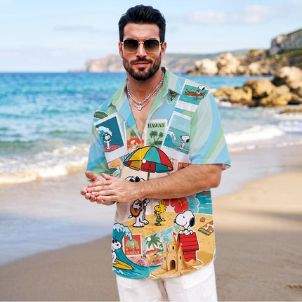Beach Summer Hawaii Postcard Surf Vacation Hawaiian Shirt