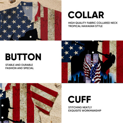 25th Patriot Day We Will Never Forget 9/11 Firefighter Tribute Hawaiian Shirt