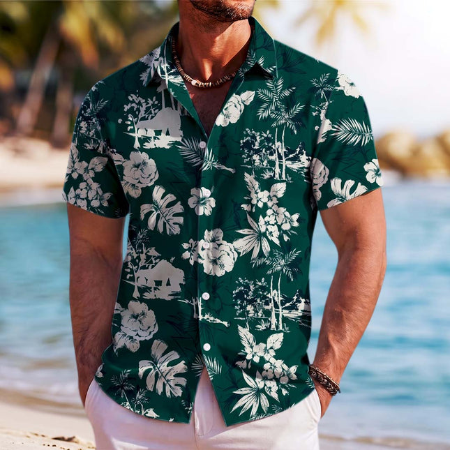 Beach Summer Vintage Tropical Floral Hawaiian Shirt