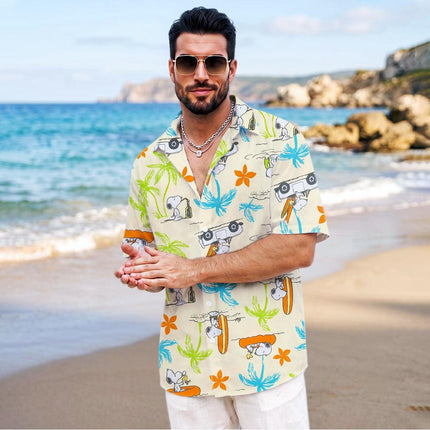 Tropical Palm Tree Surf Beach Hawaiian Shirt
