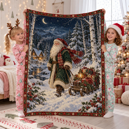 Santa Claus Fleece Blanket Winter Christmas Decor