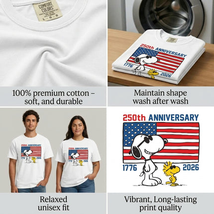 Comfort Colors 250th Anniversary USA Cool Dog Flag T-Shirt