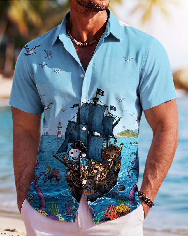 Pirate Ship Ocean Adventure Beach Hawaiian Shirt