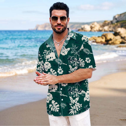 Beach Summer Vintage Tropical Floral Hawaiian Shirt