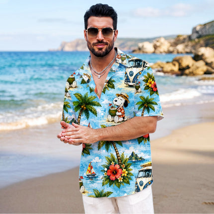 Tropical Road Trip Beach Van Surf Summer Hawaiian Shirt