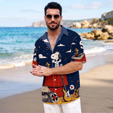 Music Night Sky Vintage Guitar Summer Hawaiian Shirt