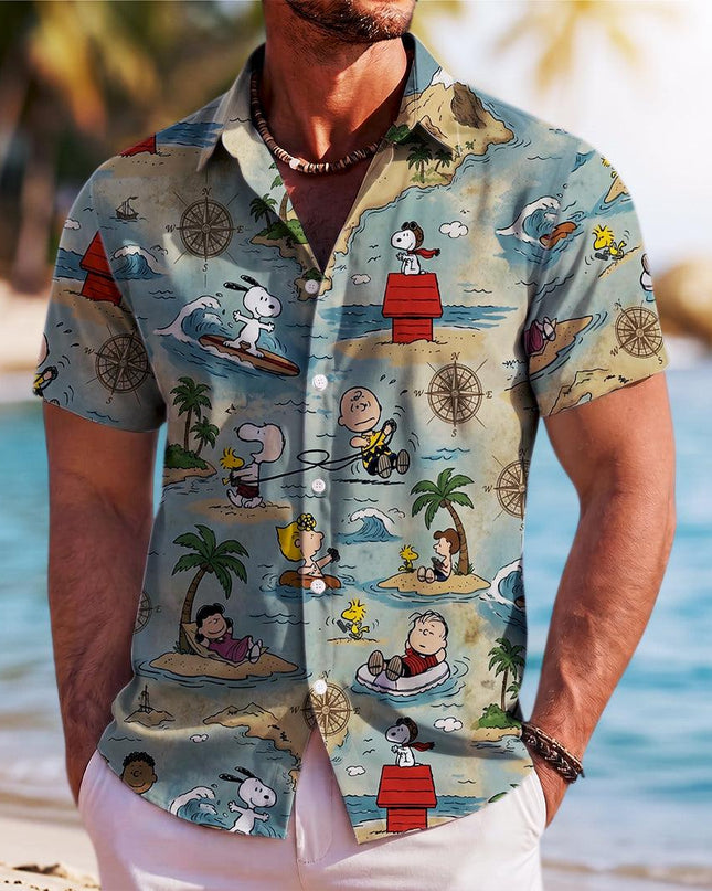 Tropical Island Adventure Beach Summer Hawaiian Shirt