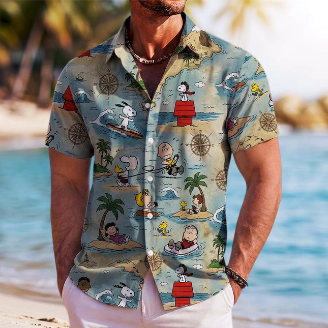 Tropical Island Adventure Beach Summer Hawaiian Shirt