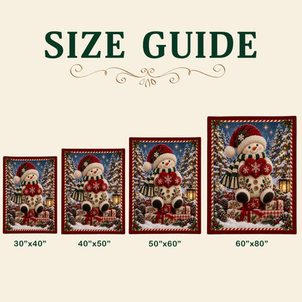 Christmas Snowman Fleece Blanket Cozy Winter Holiday Decor