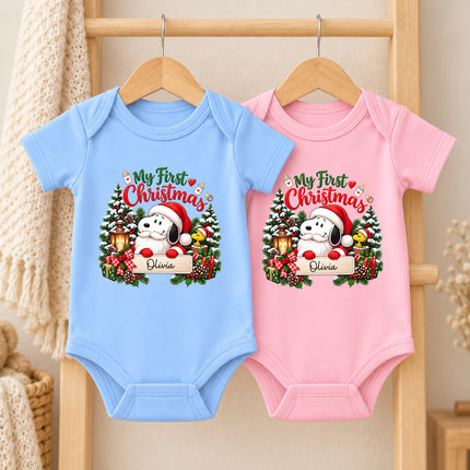 Personalized My First Christmas Baby Name Keepsake Baby Bodysuit