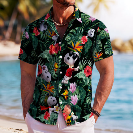 Tropical Jungle Floral Summer Beach Hawaiian Shirt
