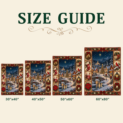Christmas Village Fleece Blanket Winter Holiday Decor