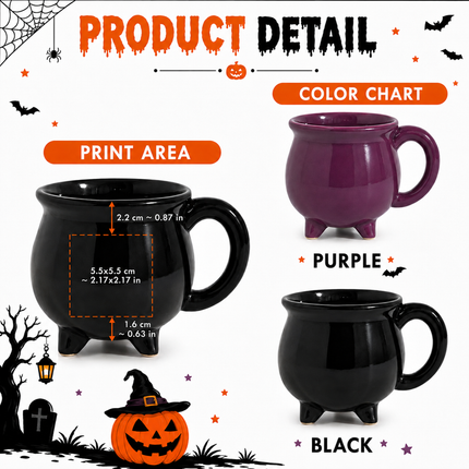 Witches Brew Cauldron Mug Vintage Halloween Witch Coffee Cup