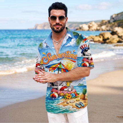 Beach Summer Island Float Tropical Vacation Hawaiian Shirt