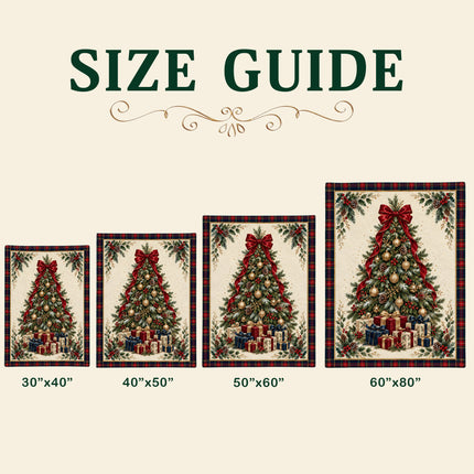 Christmas Tree Fleece Blanket Tartan Plaid Holiday Decor