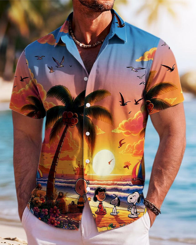 Tropical Sunset Beach Paradise Summer Hawaiian Shirt